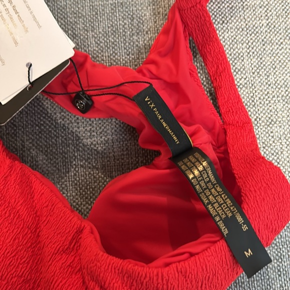ViX Firenze Zuri Top and Bela Hot Pants Bottom Bikini Set in Red Top M Bottom S - Picture 13 of 16
